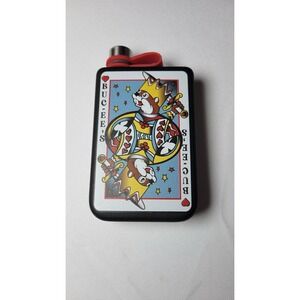 Buc-ee's YUKON OUTFITTERS Highline 9oz Black Playing Card King Whiskey Flask